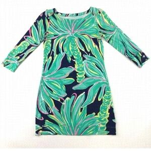 Lilly Pulitzer Tiger Palm jersey 3/4 sleeve dress M